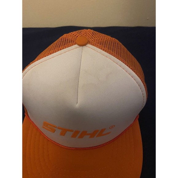 Stihl Trucker Cap Hat Mesh Snapback Multicolor Orange & White - Picture 2 of 4